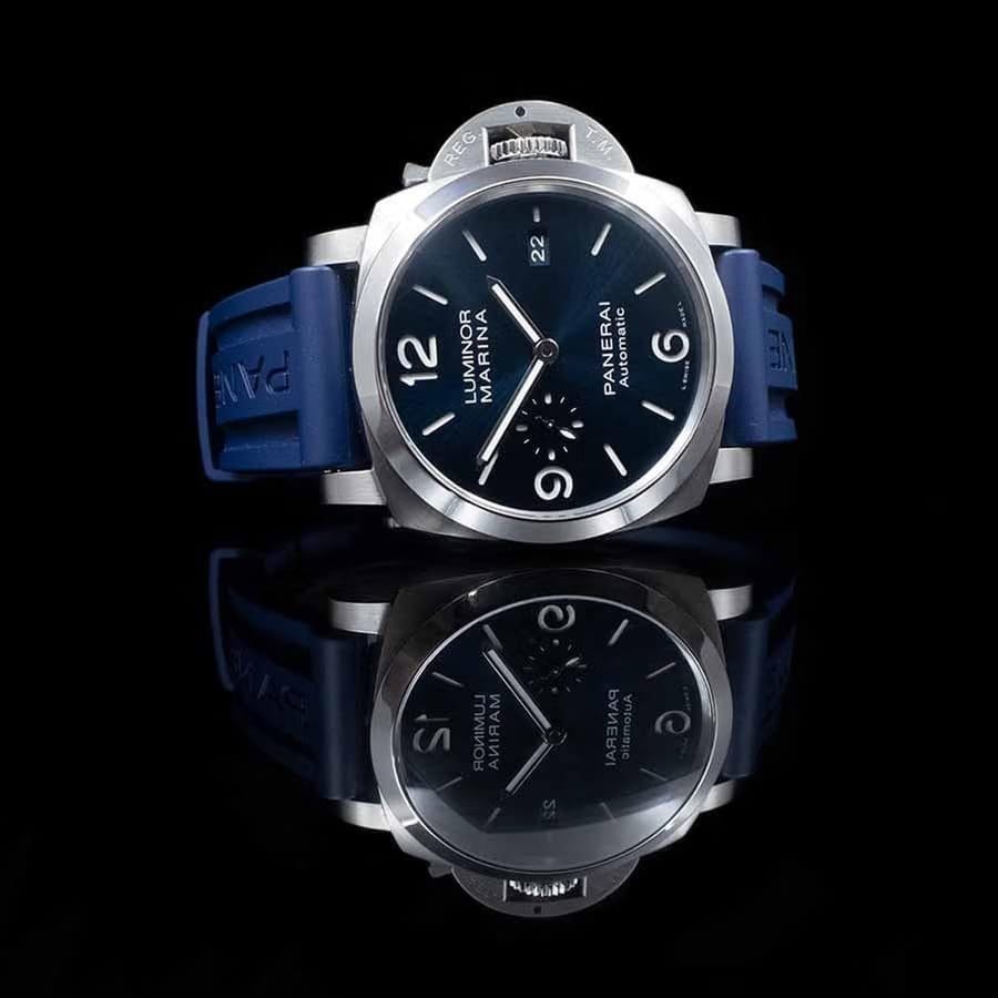 Panerai Luminor Marina PAM01313 (2026) UNWORN Auto. Blue Dial S/Steel Blue Leather 44mm