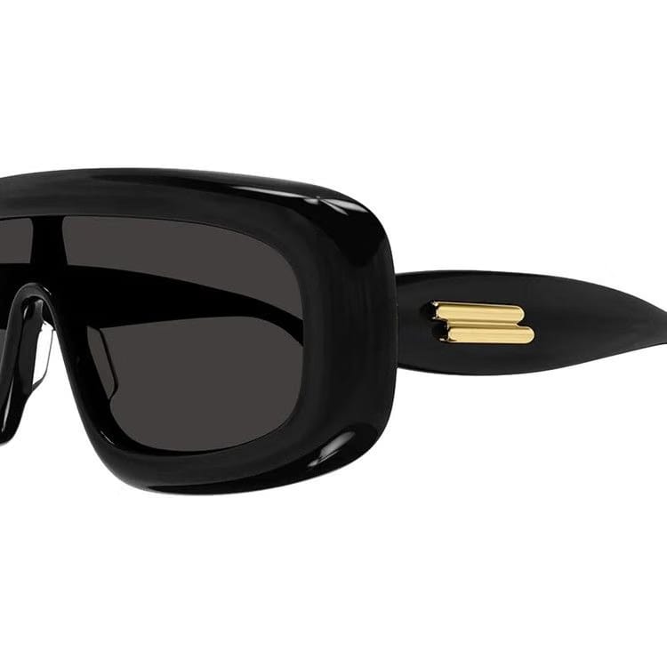 Bottega Veneta Bombe Shield Sunglasses Black/Grey