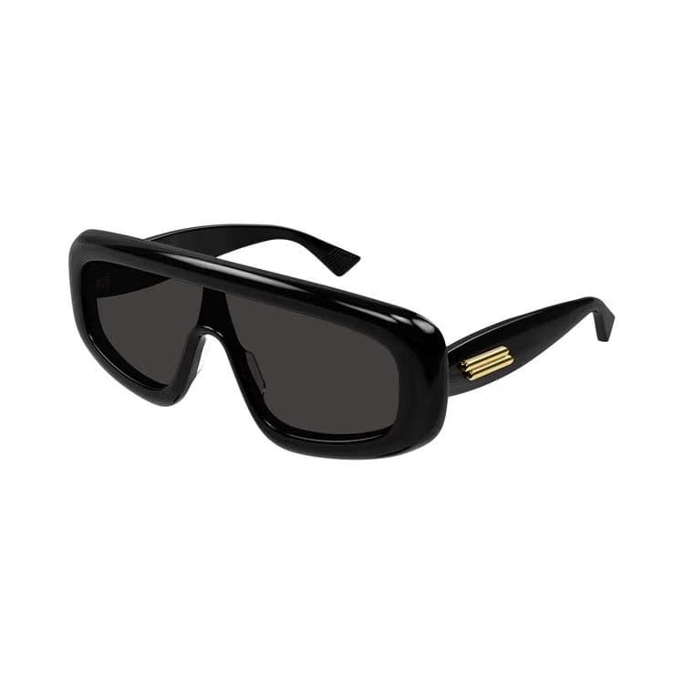 Bottega Veneta Bombe Shield Sunglasses Black/Grey
