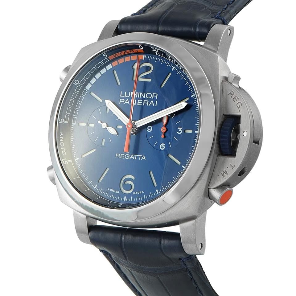 Panerai Officine Luminor Regatta Blue Mare Titanium Watch pam01216