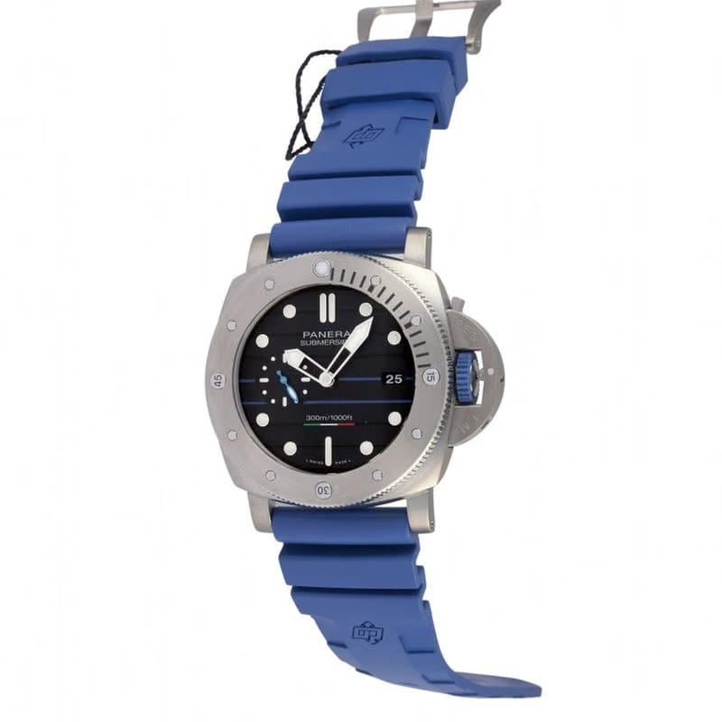 Panerai Paltrinieri Edition 47mm Limited black dial blue strap 47 PAM01162