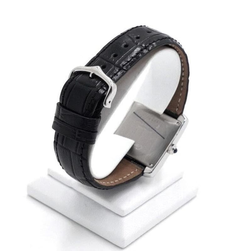 Cartier Tank Française18 K White Gold Tank Française Large Leather Band Men's Watch W5001156 AA58435