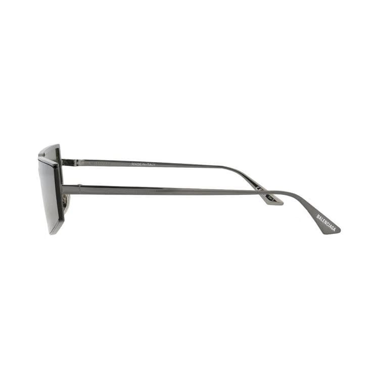 Balenciaga Square-Frame Metal Sunglasses Ruthenium Green