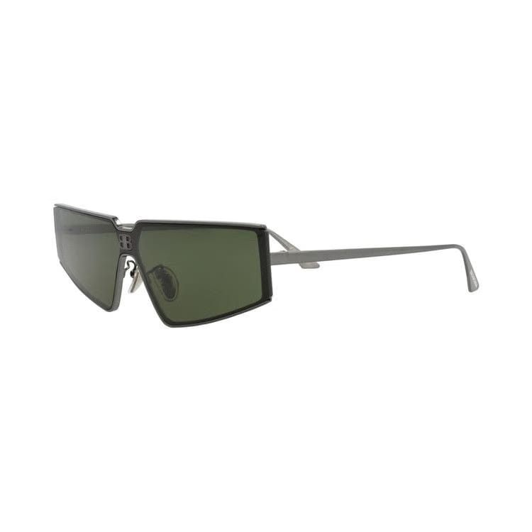 Balenciaga Square-Frame Metal Sunglasses Ruthenium Green