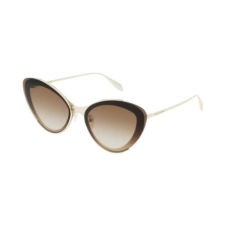 Alexander McQueen Cat Eye Sunglasses Shiny/Light/Gold