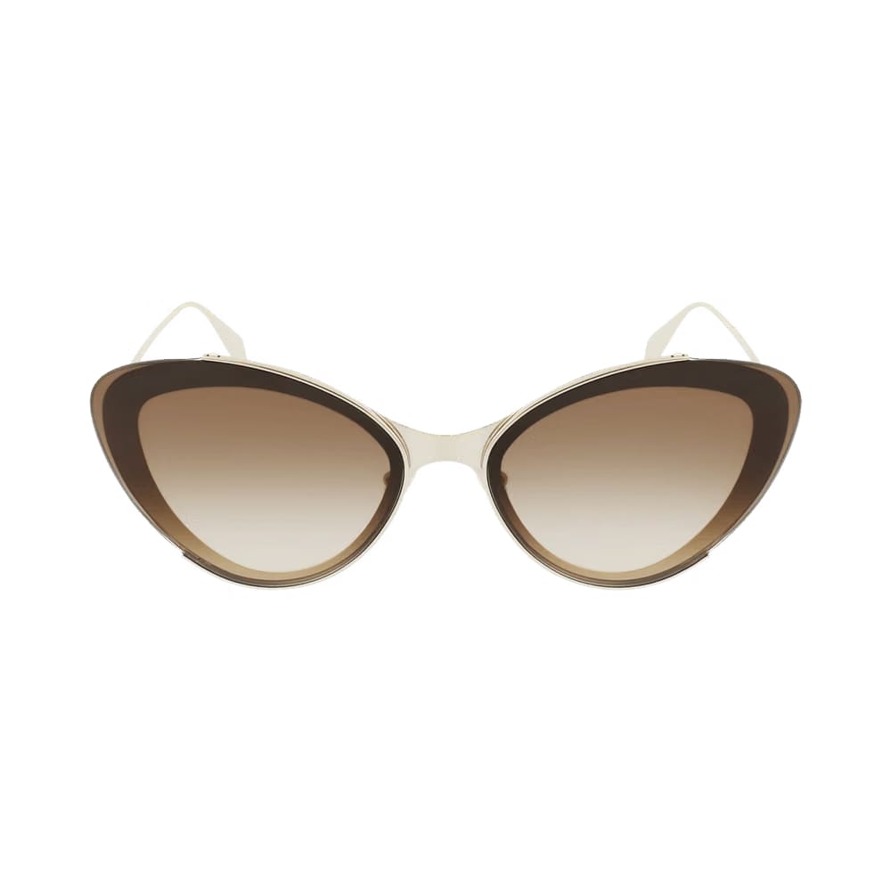 Alexander McQueen Cat Eye Sunglasses Shiny/Light/Gold