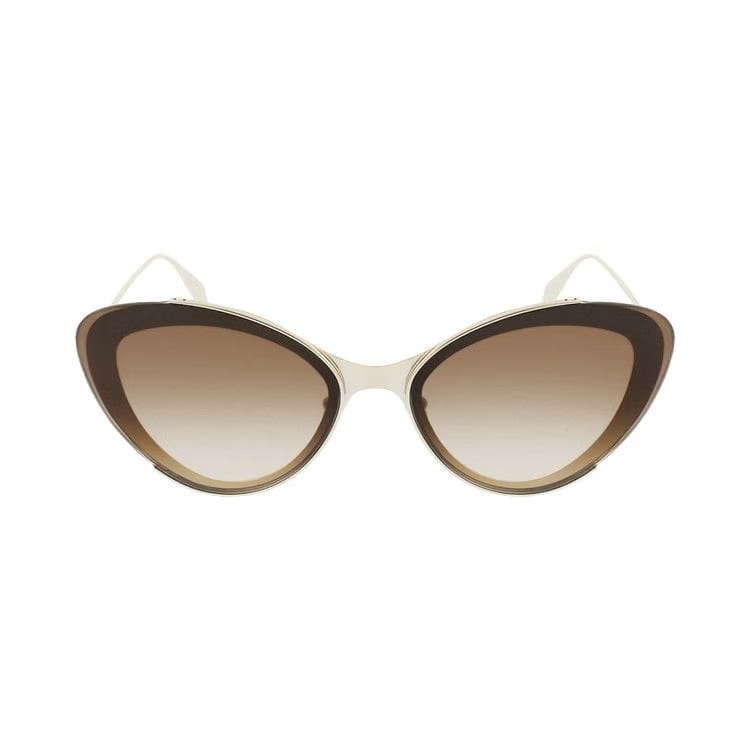 Alexander McQueen Cat Eye Sunglasses Shiny/Light/Gold