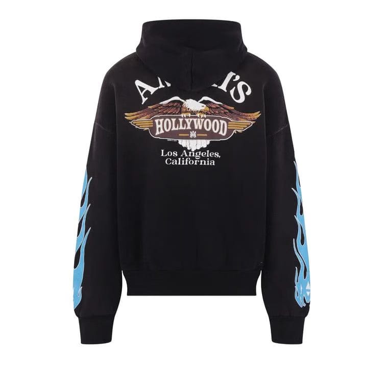 Amiri MA Flames Zip Hoodie Black