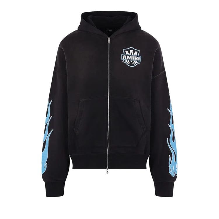 Amiri MA Flames Zip Hoodie Black