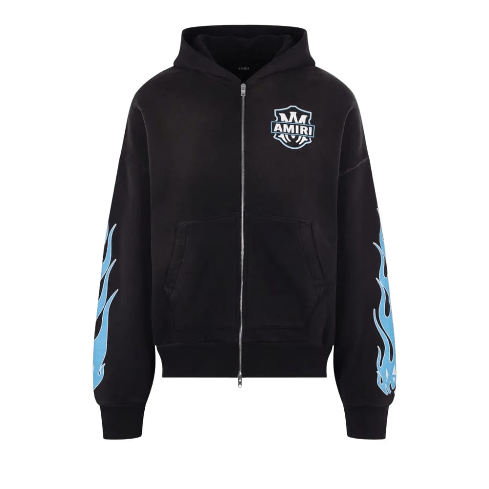 Amiri MA Flames Zip Hoodie Black