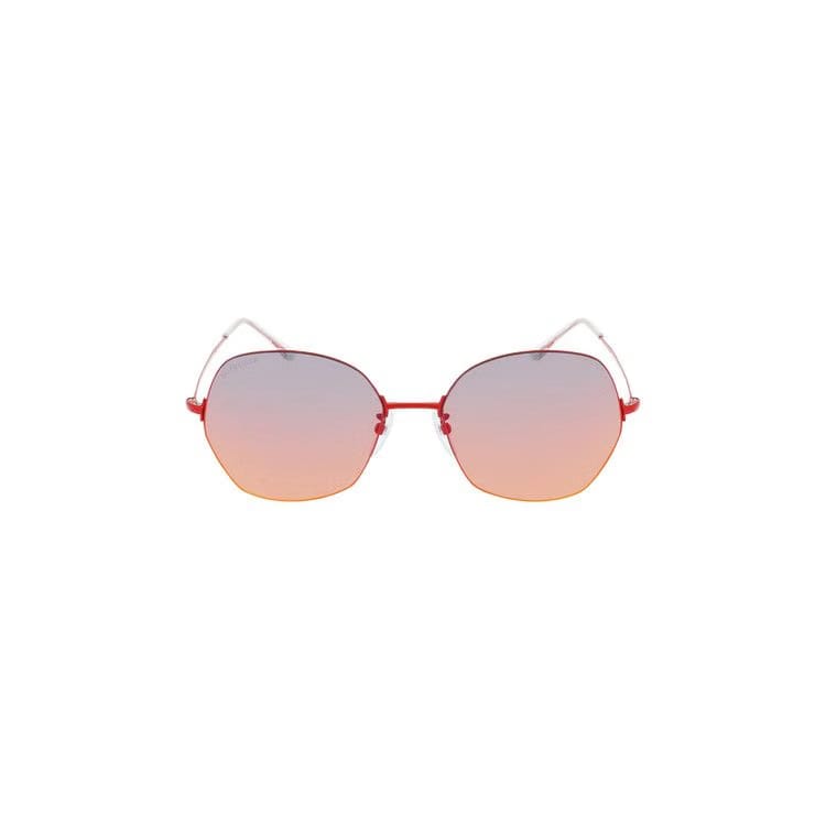 Balenciaga Round Frame Metal Sunglasses Red