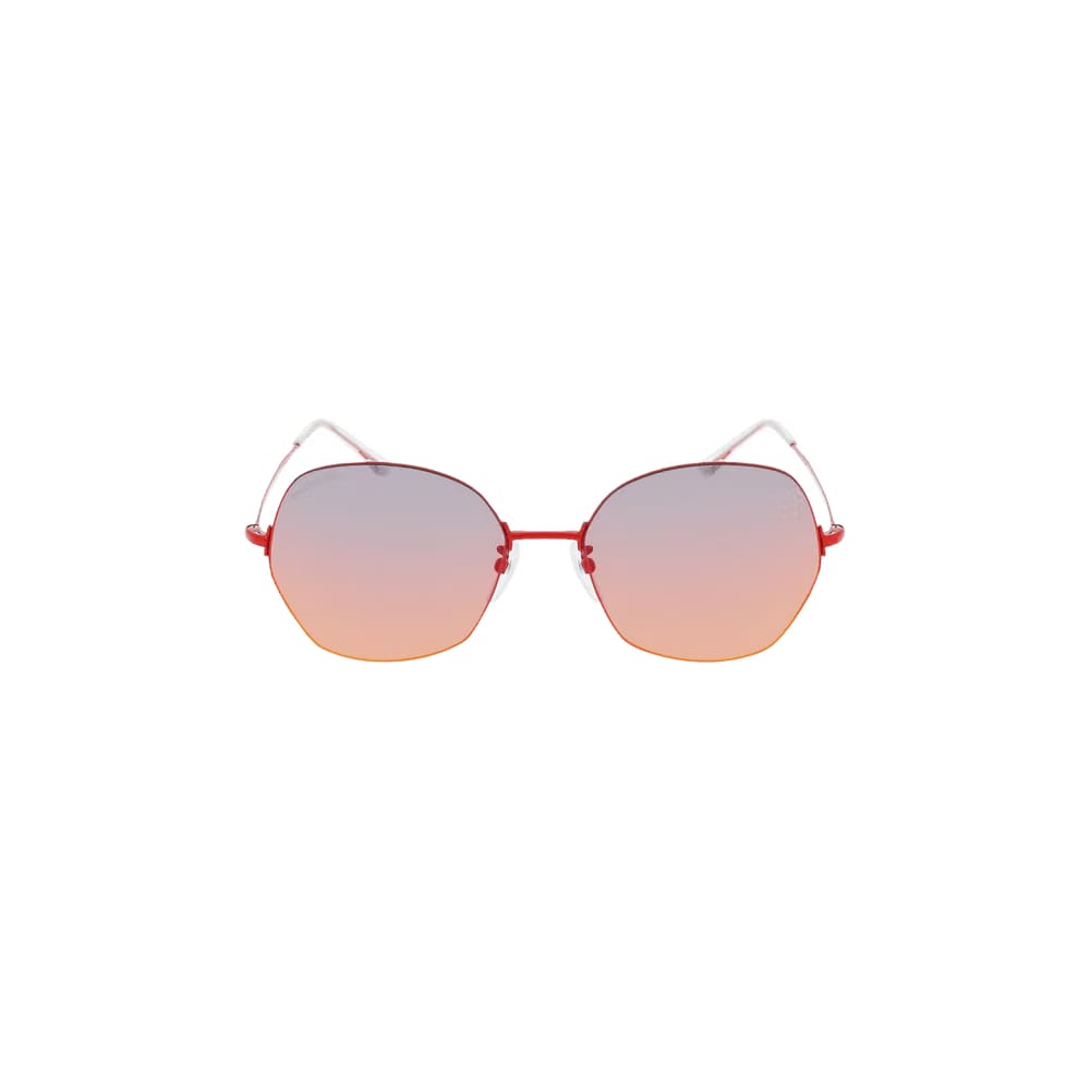 Balenciaga Round Frame Metal Sunglasses Red
