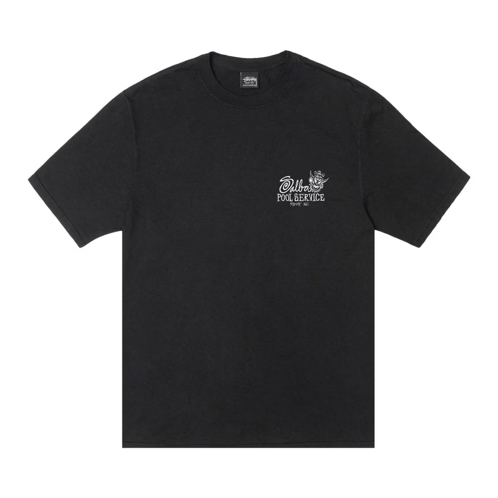 Stussy Pool Service T-Shirt Pigment Dyed Black