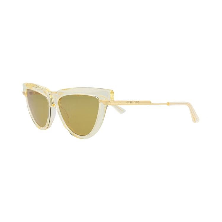 Bottega Veneta Cat Eye Recycled Sunglasses Yellow/Gold/Brown