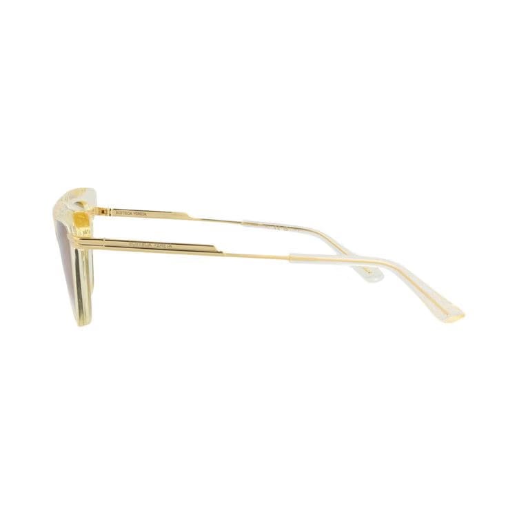Bottega Veneta Cat Eye Recycled Sunglasses Yellow/Gold/Brown