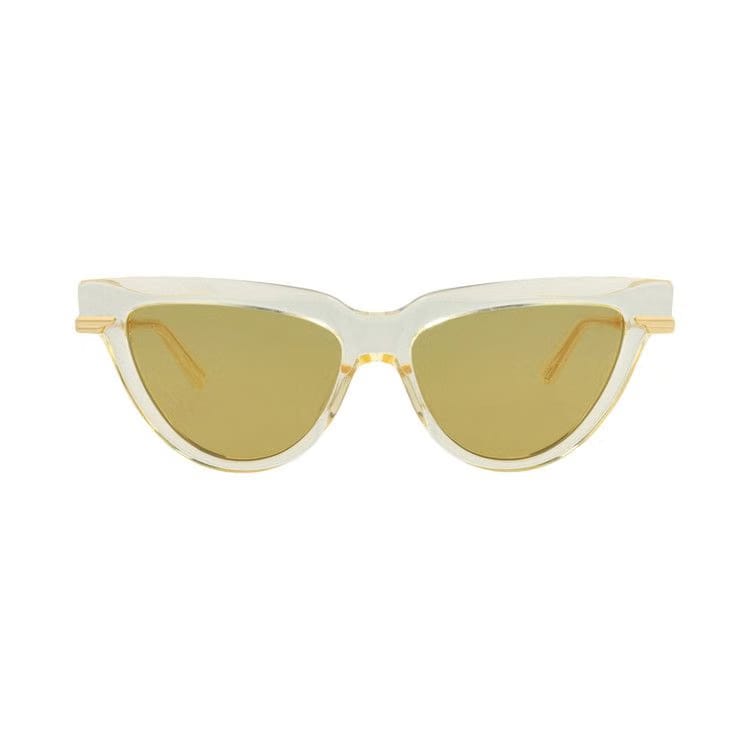 Bottega Veneta Cat Eye Recycled Sunglasses Yellow/Gold/Brown