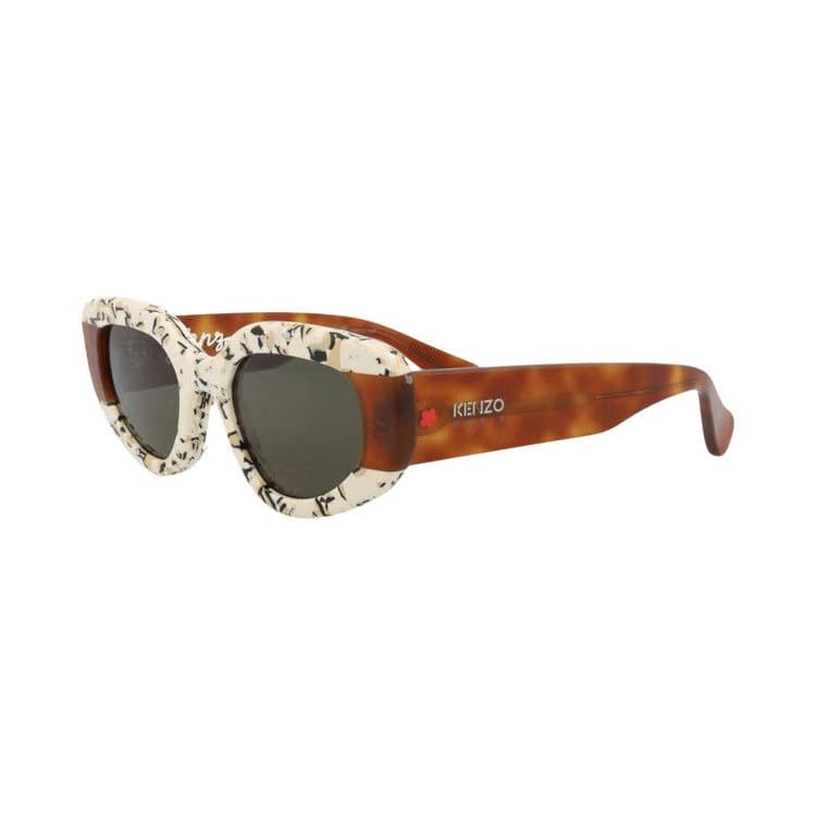 Kenzo Cat Eye Sunglasses White/Havana/Green