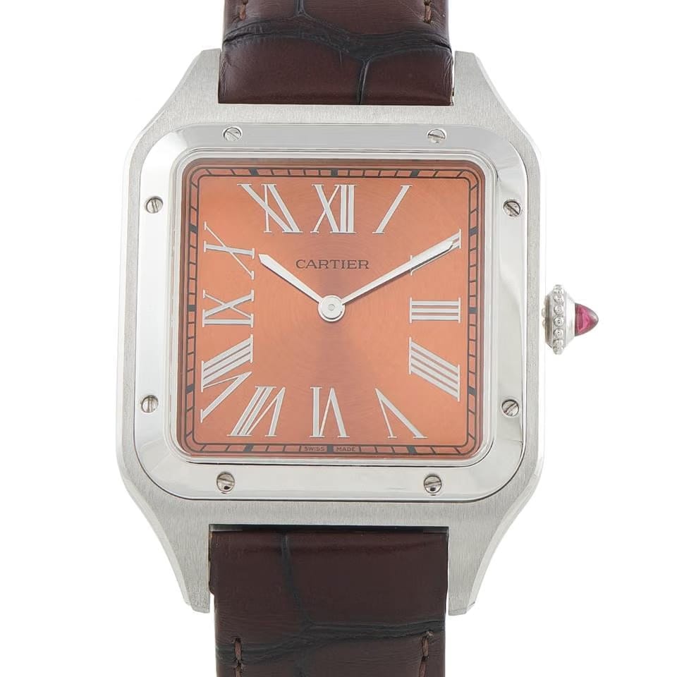 Cartier Santos Dumont XL Copper Dial Platinum Watch WGSA0113 wgsa0113