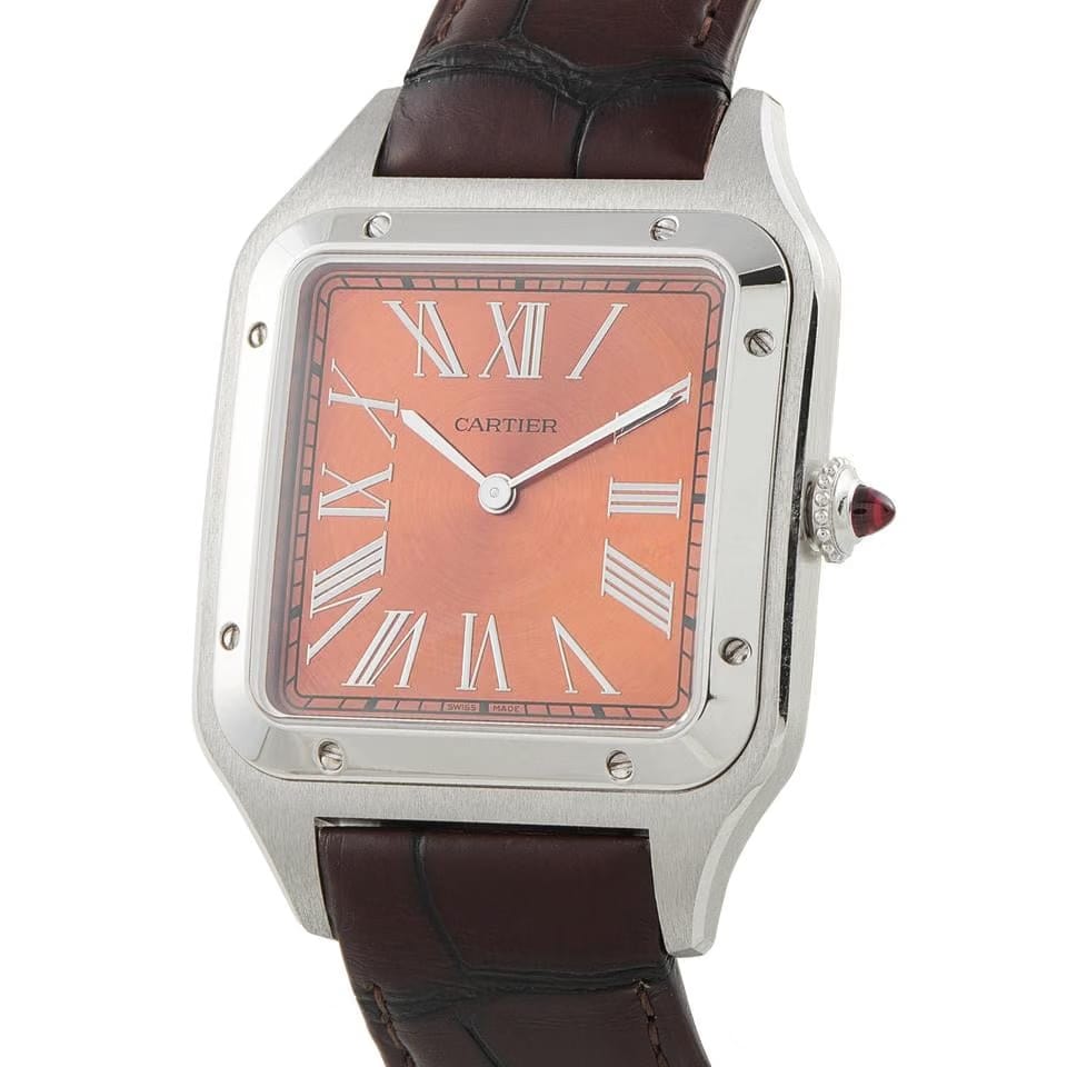 Cartier Santos Dumont XL Copper Dial Platinum Watch WGSA0113 wgsa0113