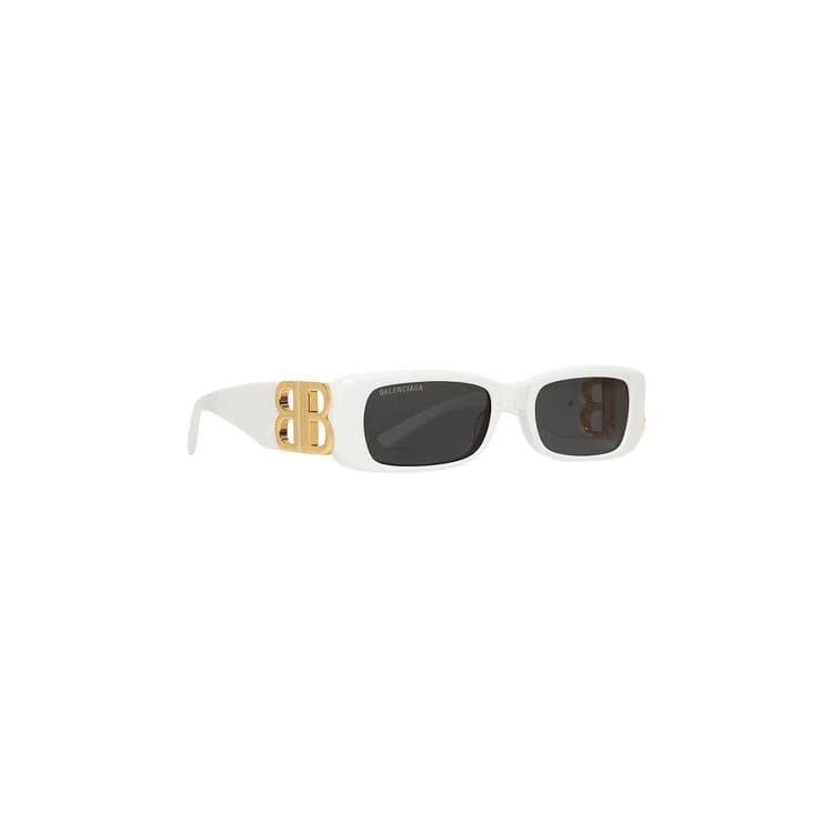 Balenciaga Dynasty Rectangle Sunglasses White