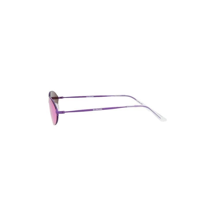 Balenciaga Round Frame Metal Sunglasses Violet