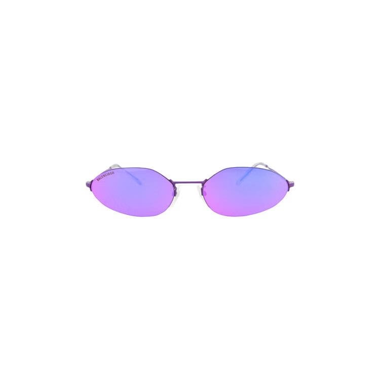 Balenciaga Round Frame Metal Sunglasses Violet