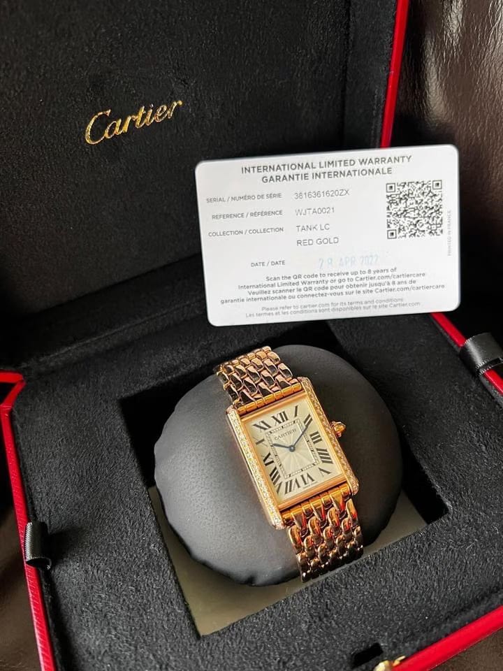 Cartier Tankceas cartier Tank din aur roz cu diamante