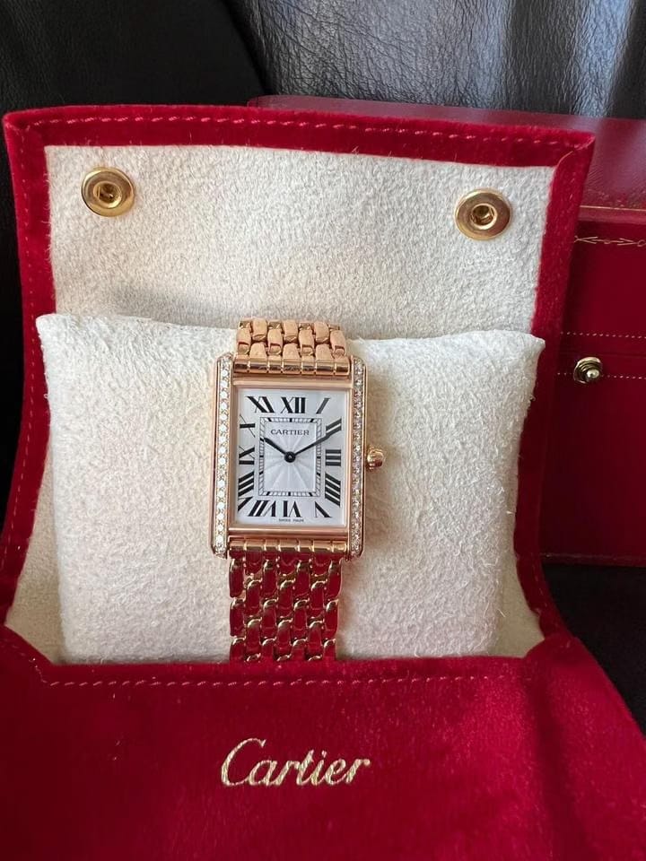 Cartier Tankceas cartier Tank din aur roz cu diamante