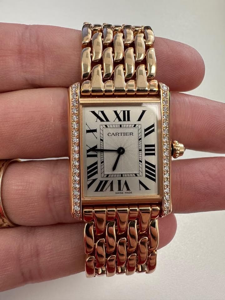 Cartier Tankceas cartier Tank din aur roz cu diamante