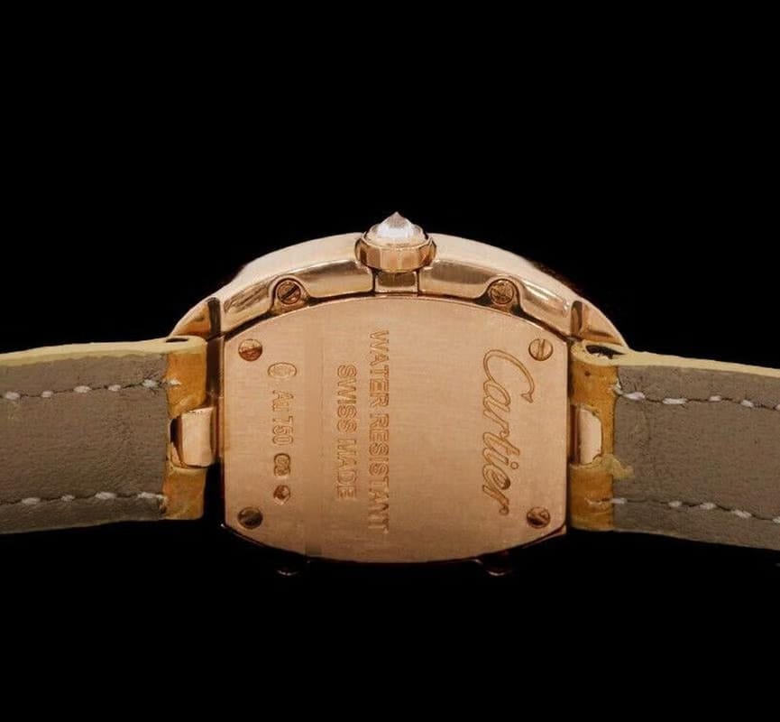 Cartier WB520004 Benoit Rose Gold Diamond-Bezel Leather Band Quartz Small 23.5 MM