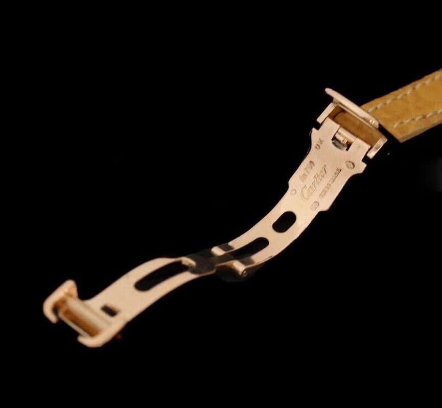 Cartier WB520004 Benoit Rose Gold Diamond-Bezel Leather Band Quartz Small 23.5 MM