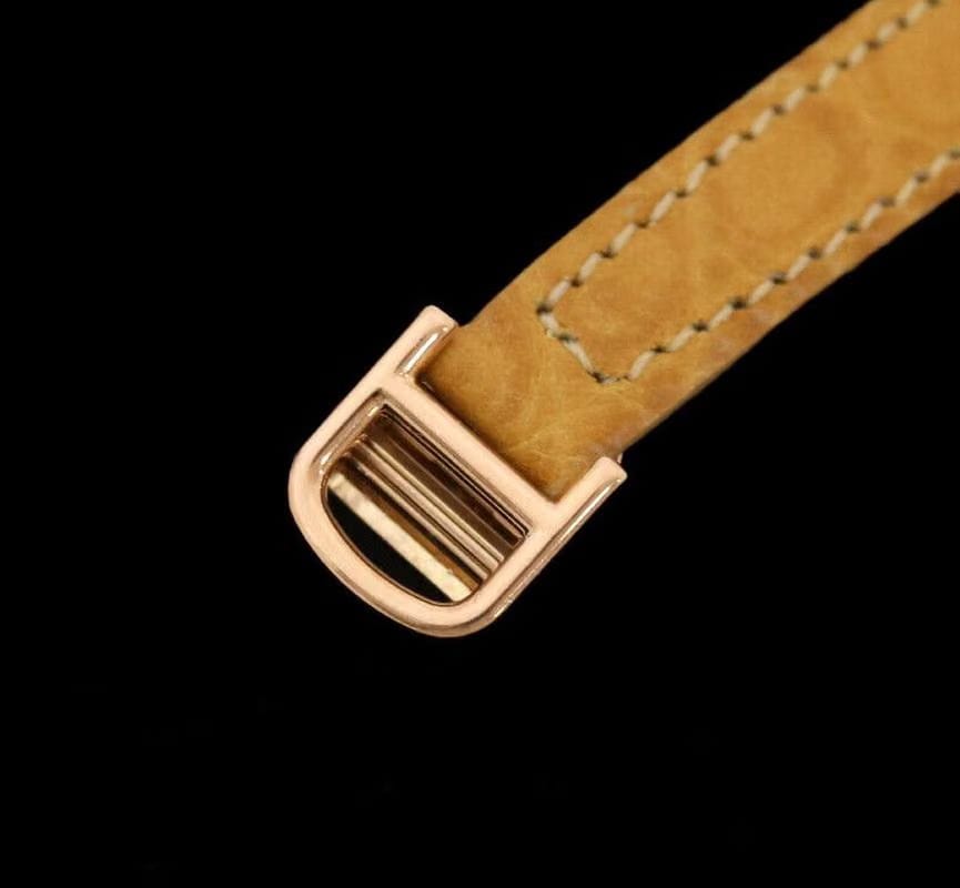 Cartier WB520004 Benoit Rose Gold Diamond-Bezel Leather Band Quartz Small 23.5 MM