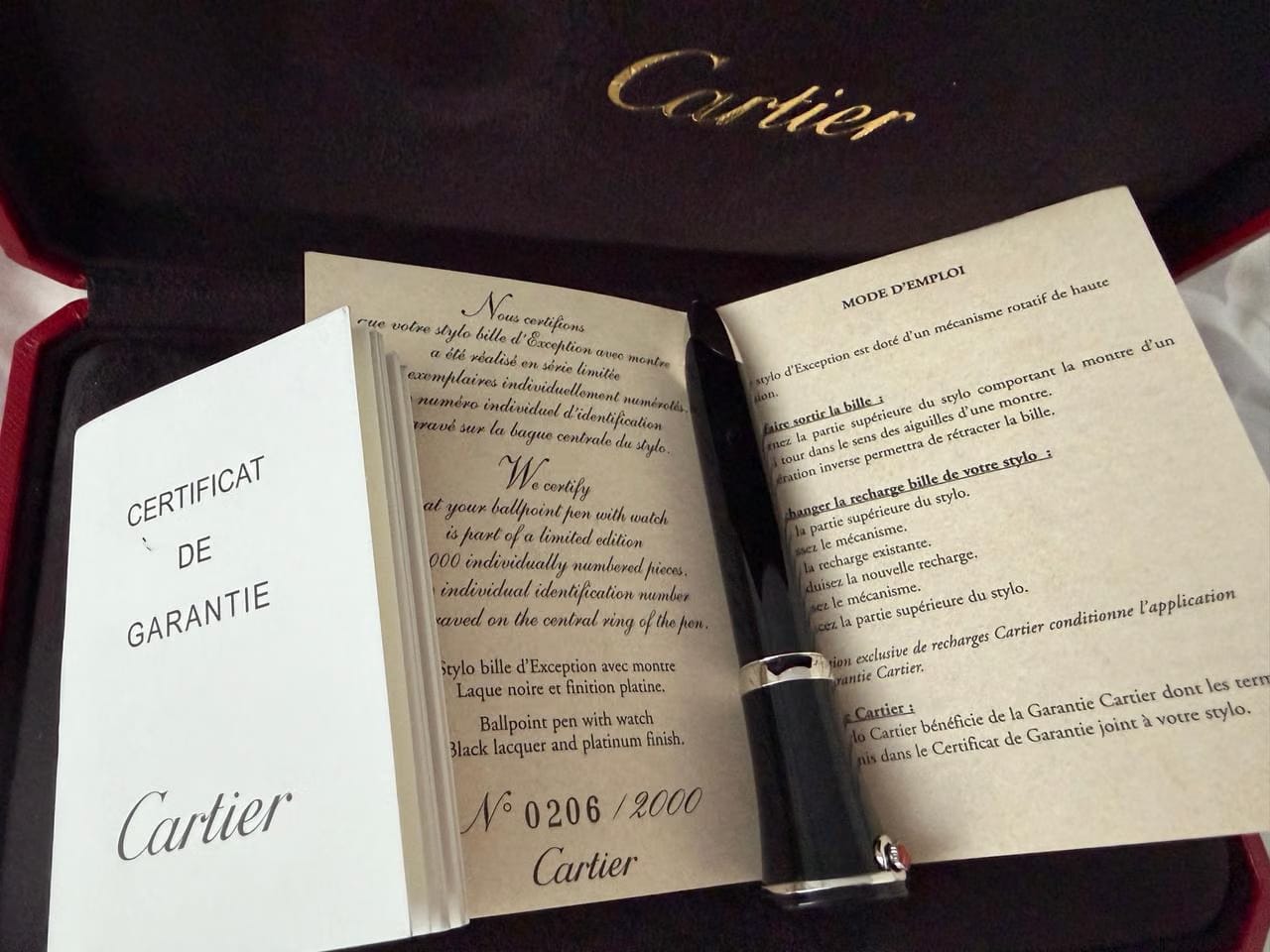 Cartier Platinum pen watch Only 2000 made very rare