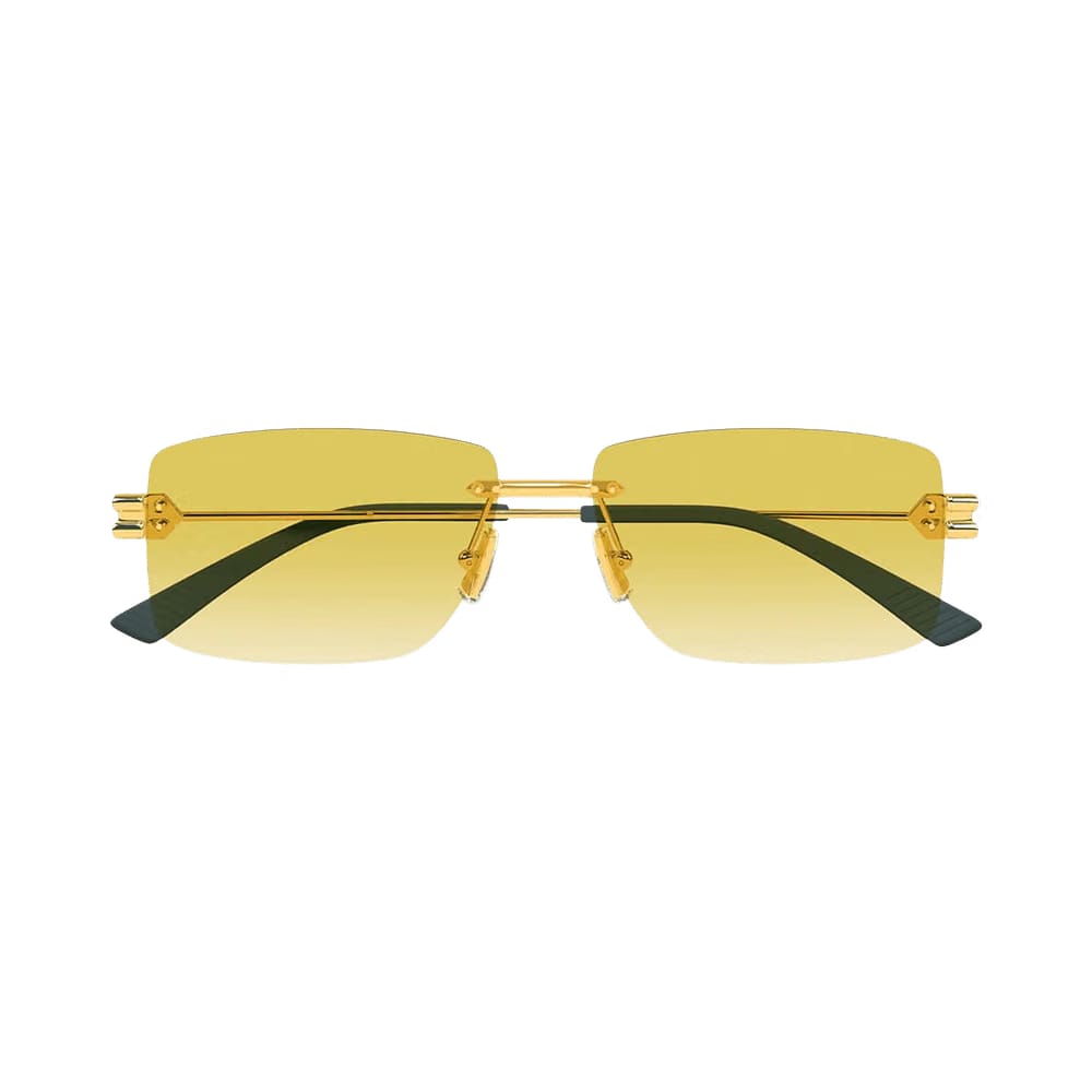 Bottega Veneta Rectangular Sunglasses Gold/Yellow