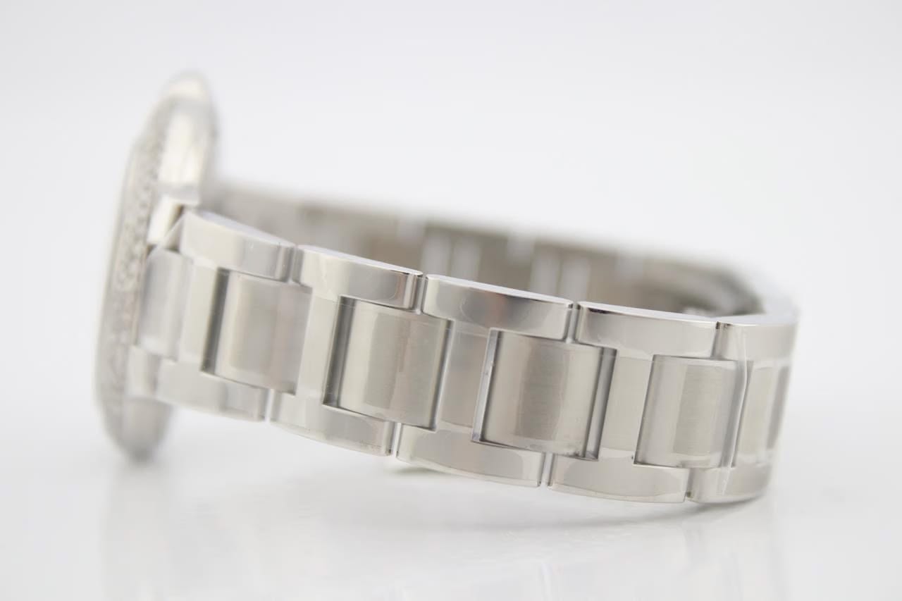 Cartier Ballon Bleu 33mm Stainless Steel Diamond Encrusted Watch WSBB0044