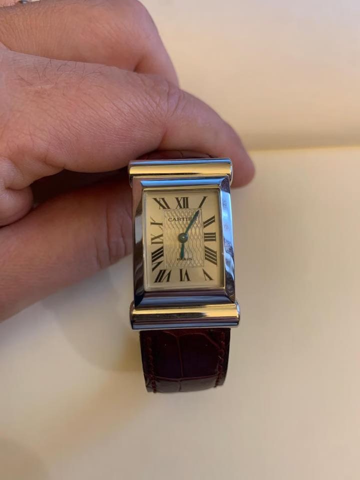 Cartier Driver's Limited Edition Privee Collection 150 pezzi oro bianco 18k Meccanico 2 cinturini in alligatore di dimensione diversa