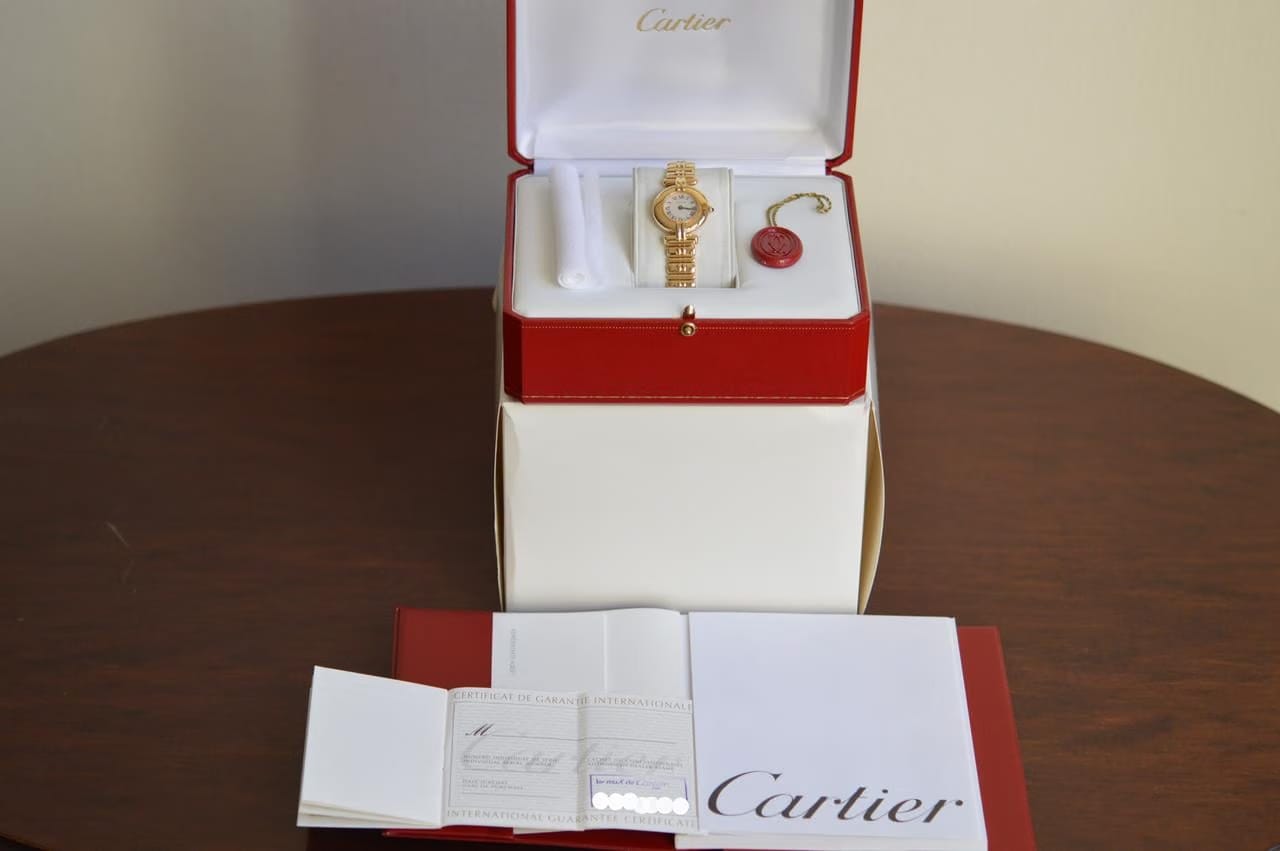 Cartier Colisée 18 K Yellow Gold Quartz Full Set NOS