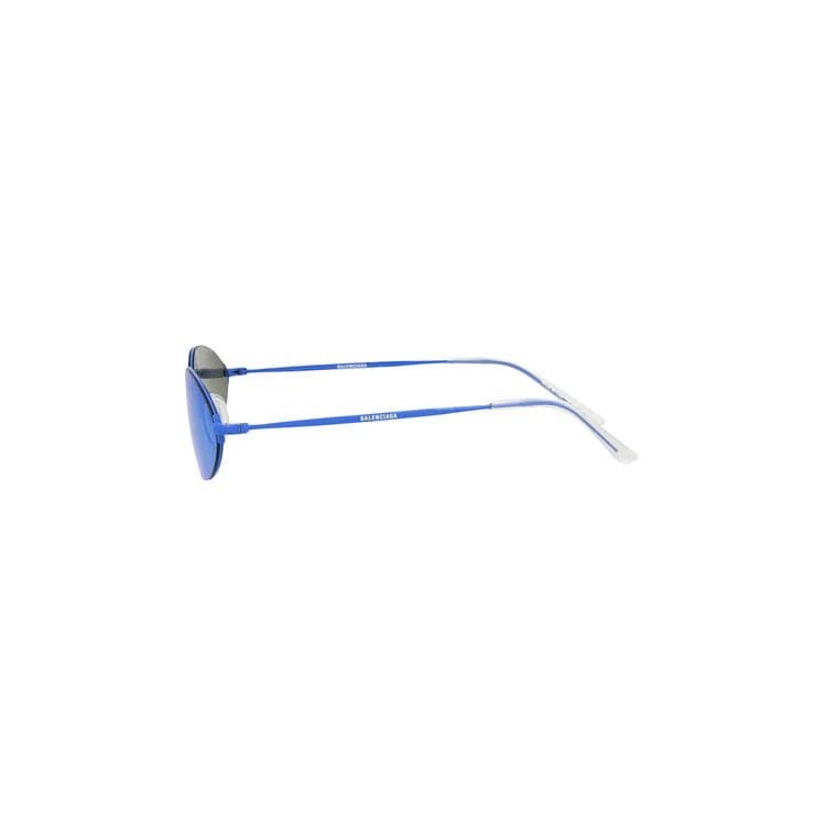 Balenciaga Round Frame Metal Sunglasses Blue