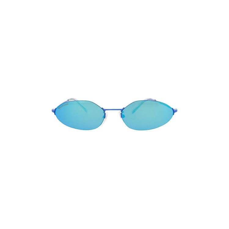 Balenciaga Round Frame Metal Sunglasses Blue