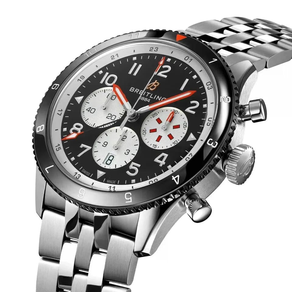 Breitling Super Avi Aviator Super AVI B04 Chronograph Mosquito Black Dial Automatic Men's Watch YB04451 A1 B1 A1 Complete Full Set