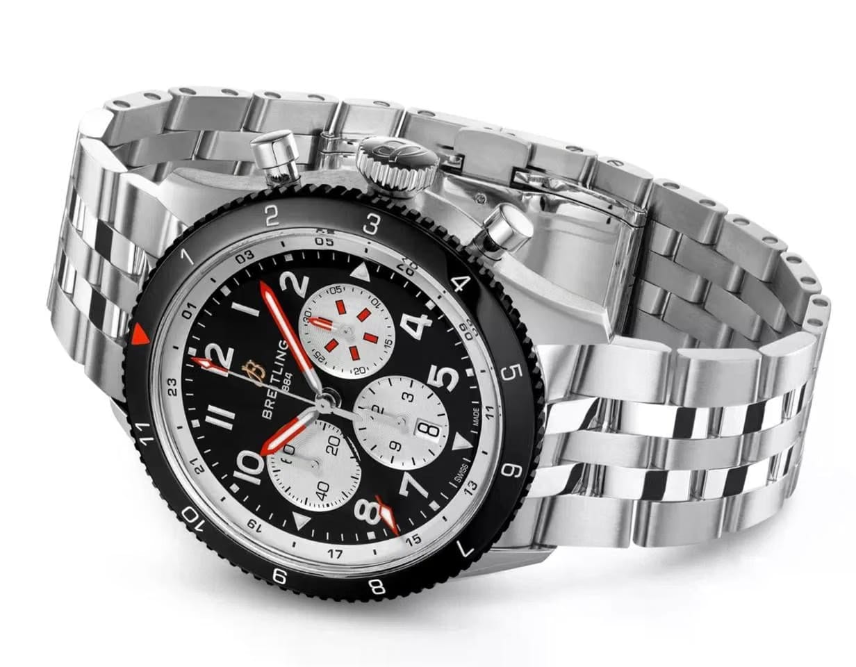 Breitling Super Avi Aviator Super AVI B04 Chronograph Mosquito Black Dial Automatic Men's Watch YB04451 A1 B1 A1 Complete Full Set