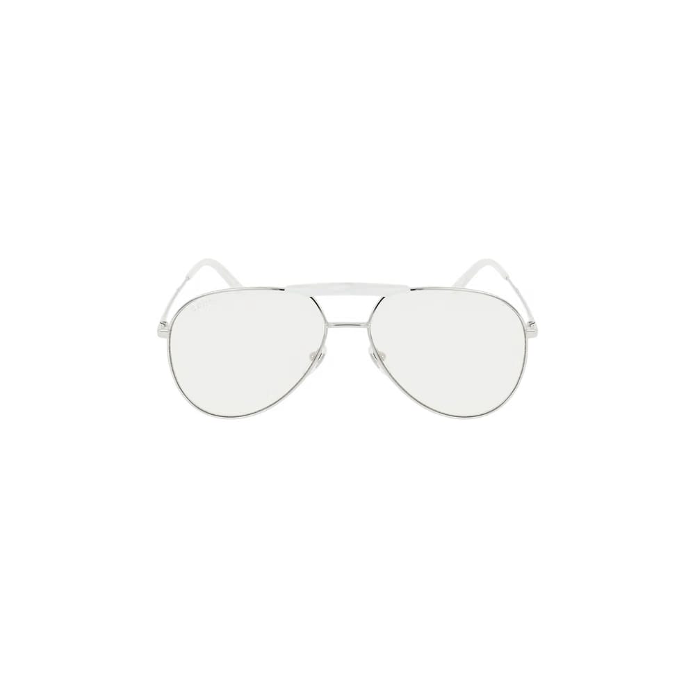 Gucci Aviator Style Metal Sunglasses Metallic Silver