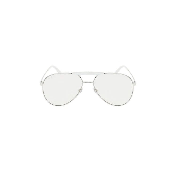 Gucci Aviator Style Metal Sunglasses Metallic Silver