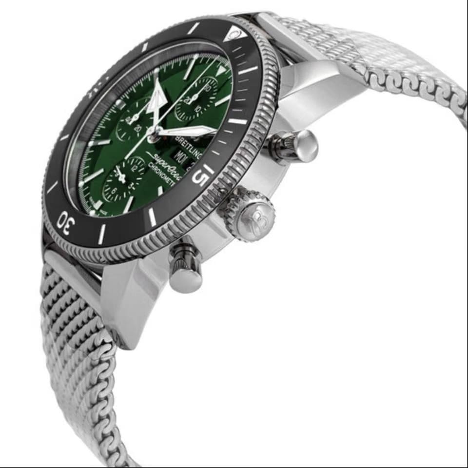 Breitling Superocean Heritage Chronograph44mm Green Dial Black Bezel Men's Watch A13313121 L1 A1 Complete Full Set