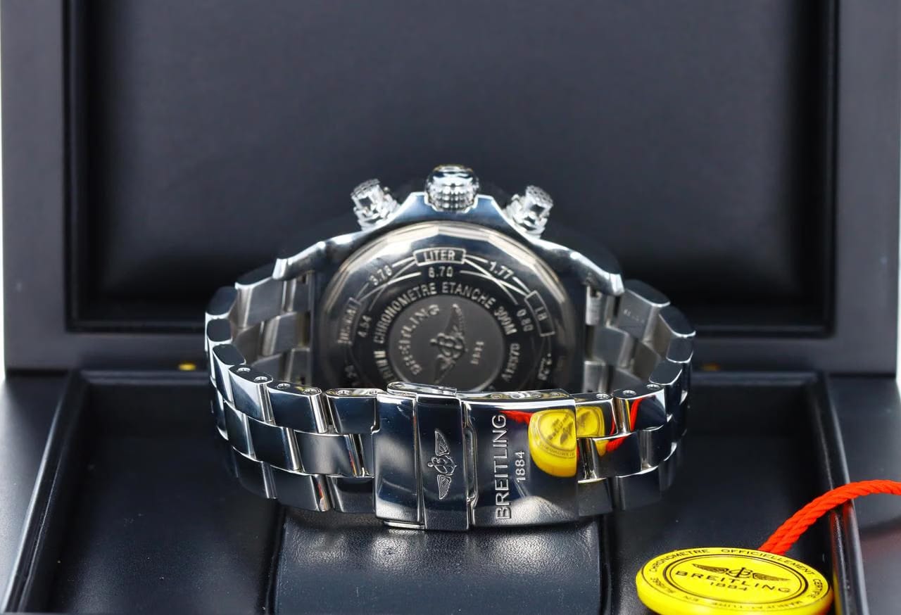 Breitling Super Avenger Chronograph 48mm Black Dial with Silver Sub-Dials - SS