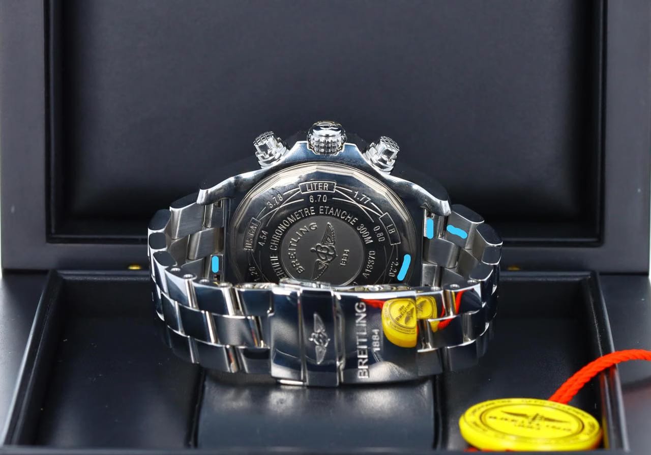 Breitling Super Avenger Chronograph 48mm Black Dial with Silver Sub-Dials - SS
