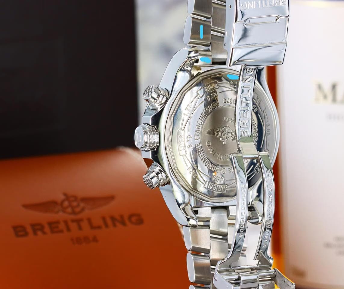 Breitling Super Avenger Chronograph 48mm Black Dial with Silver Sub-Dials - SS