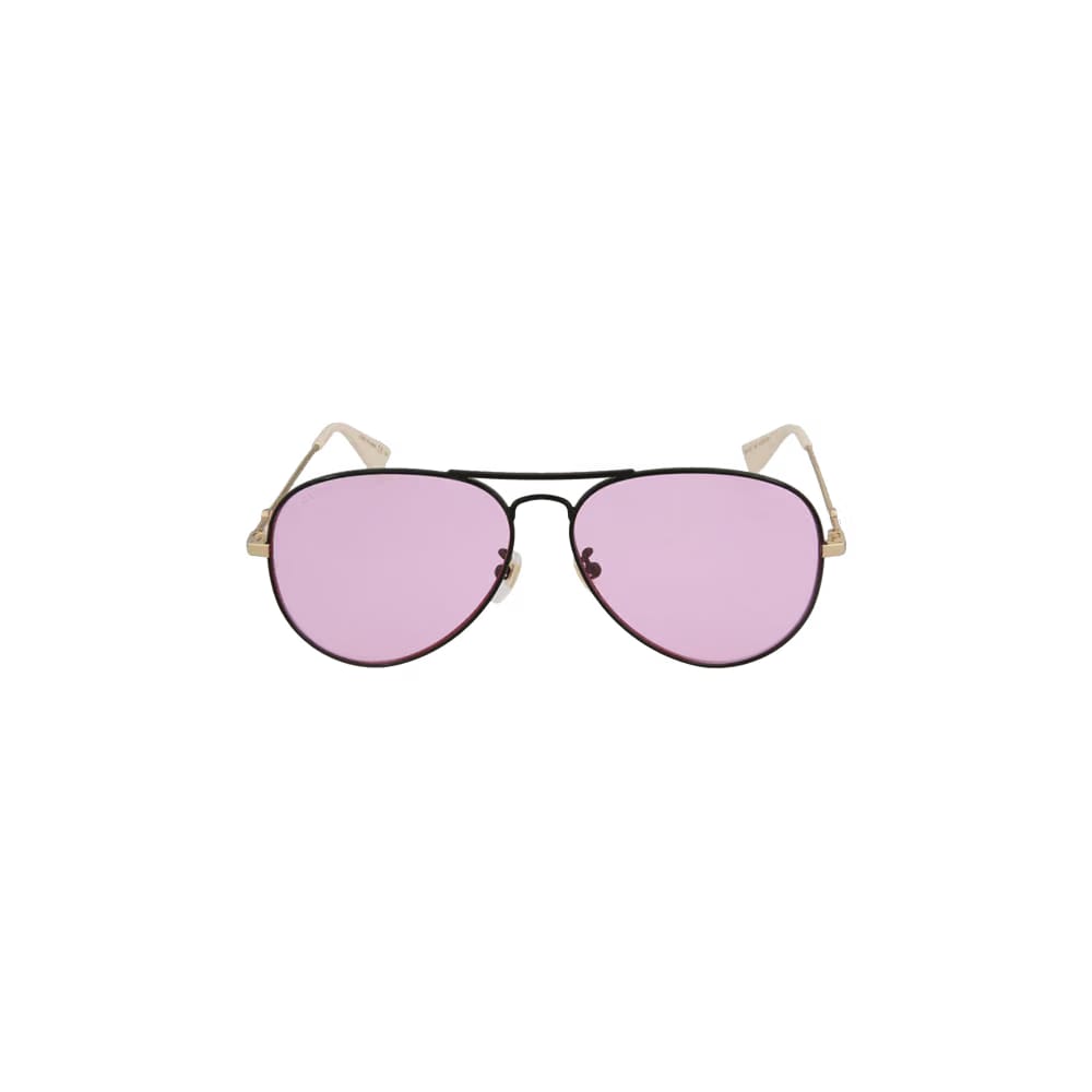 Gucci Aviator-Style Metal Sunglasses Black