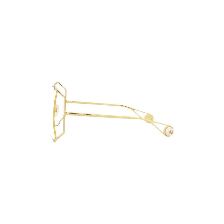 Gucci Oversized Frame Sunglasses Gold/Transparent
