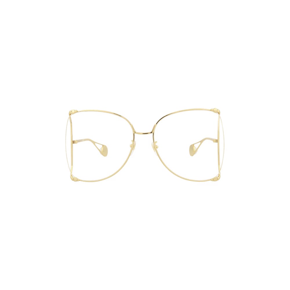 Gucci Oversized Frame Sunglasses Gold/Transparent